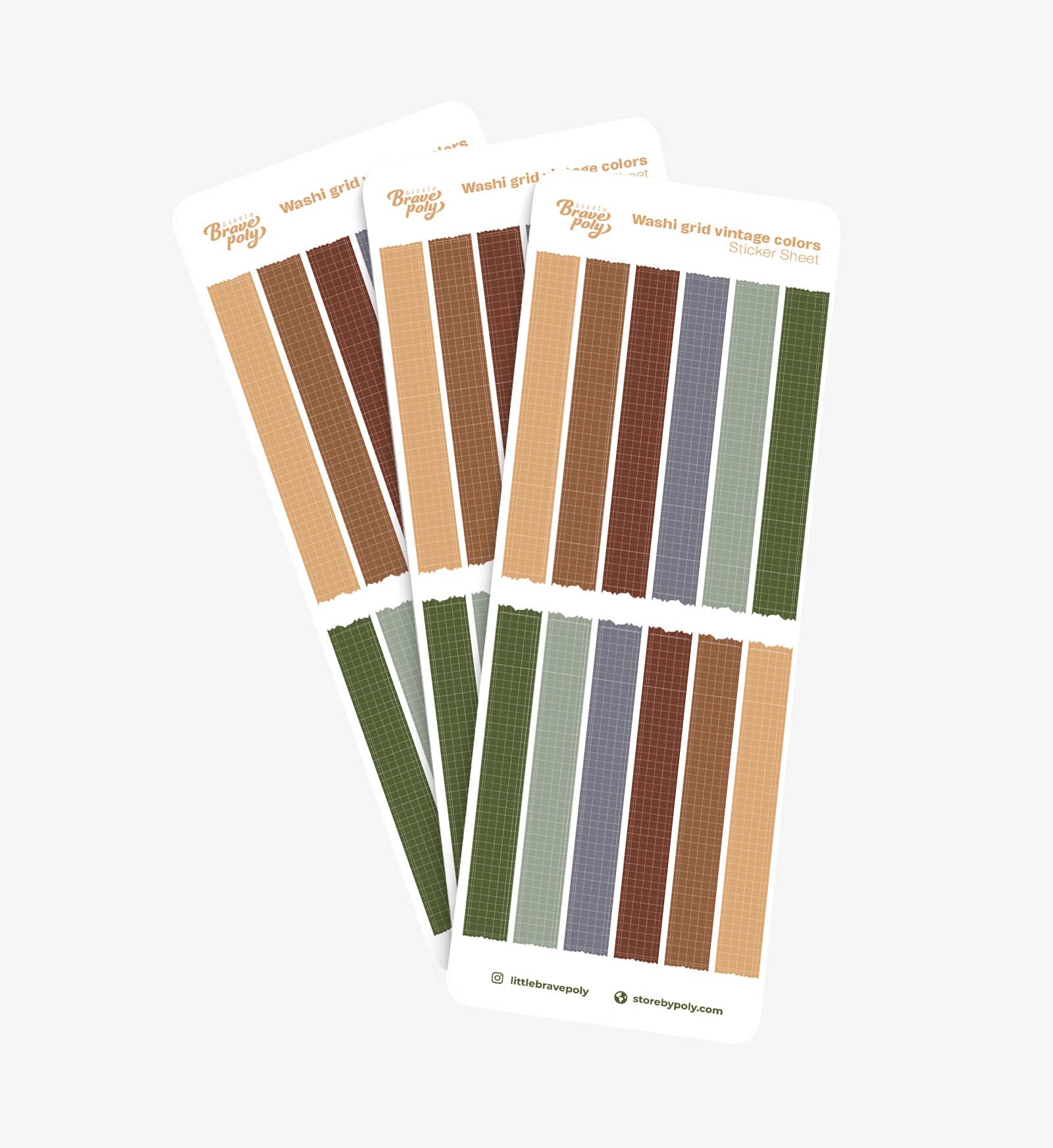 Washi Sticker Sheet · Grid Vintage Colors