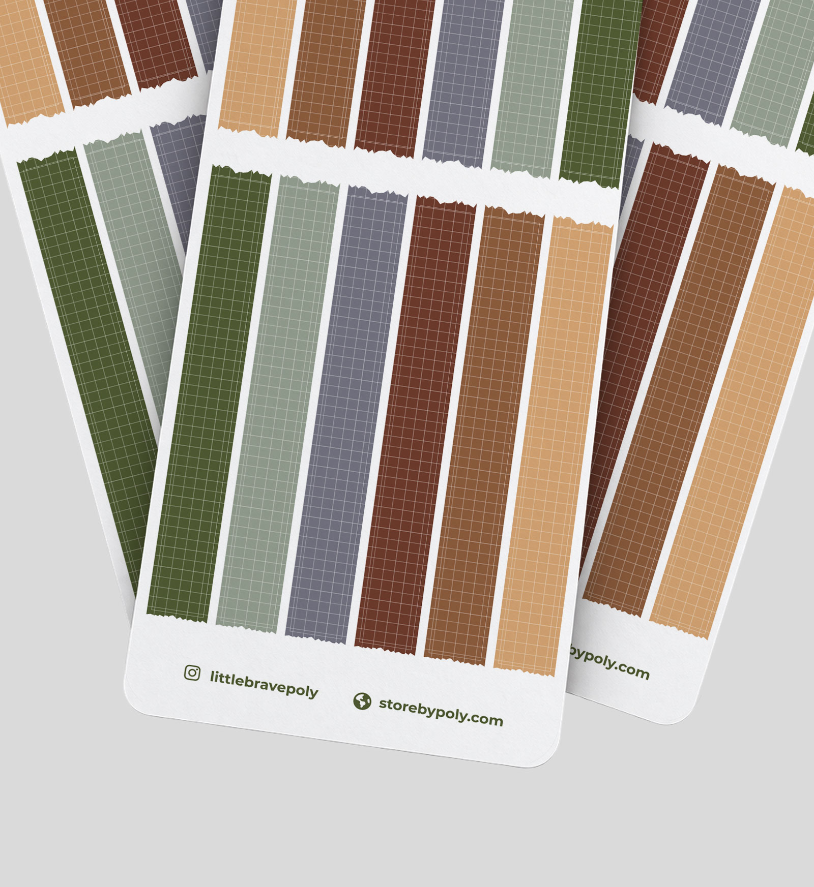 Washi Sticker Sheet · Grid Vintage Colors, foto 3 de 4