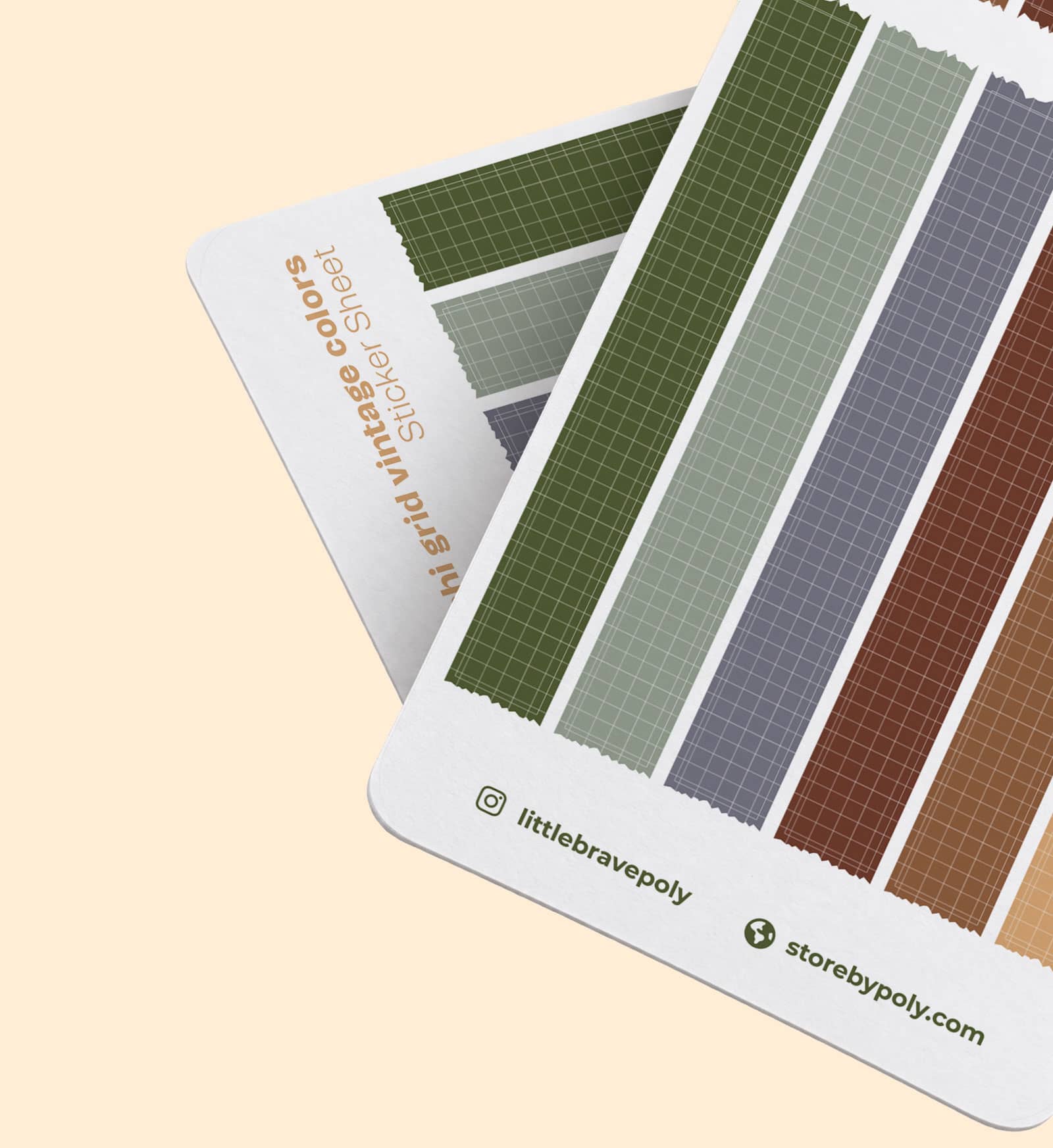 Washi Sticker Sheet · Grid Vintage Colors, foto 4 de 4